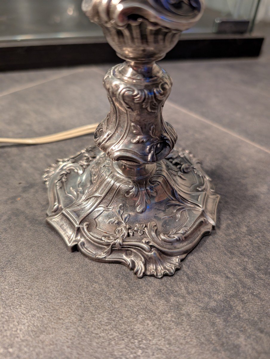 Paire De Bougeoir Argent Massif Rocaille Style Louis XV-photo-6