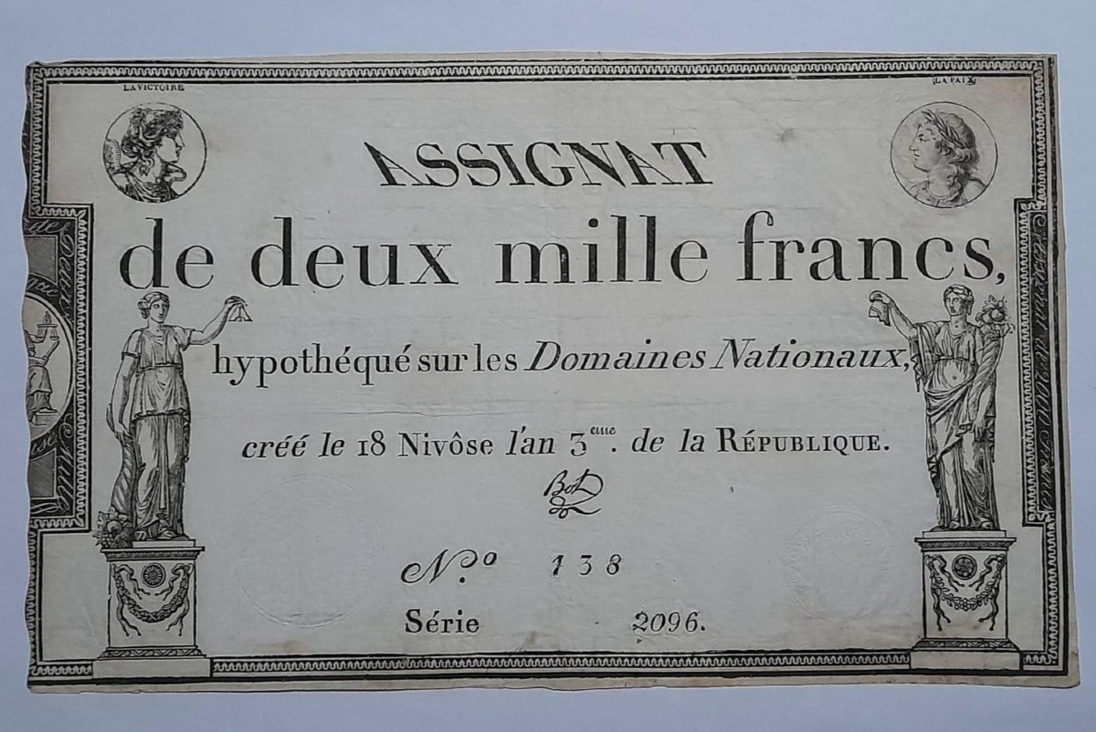 Assignat 2000 Francs 18 Nivôse Year 3 Of The Republic