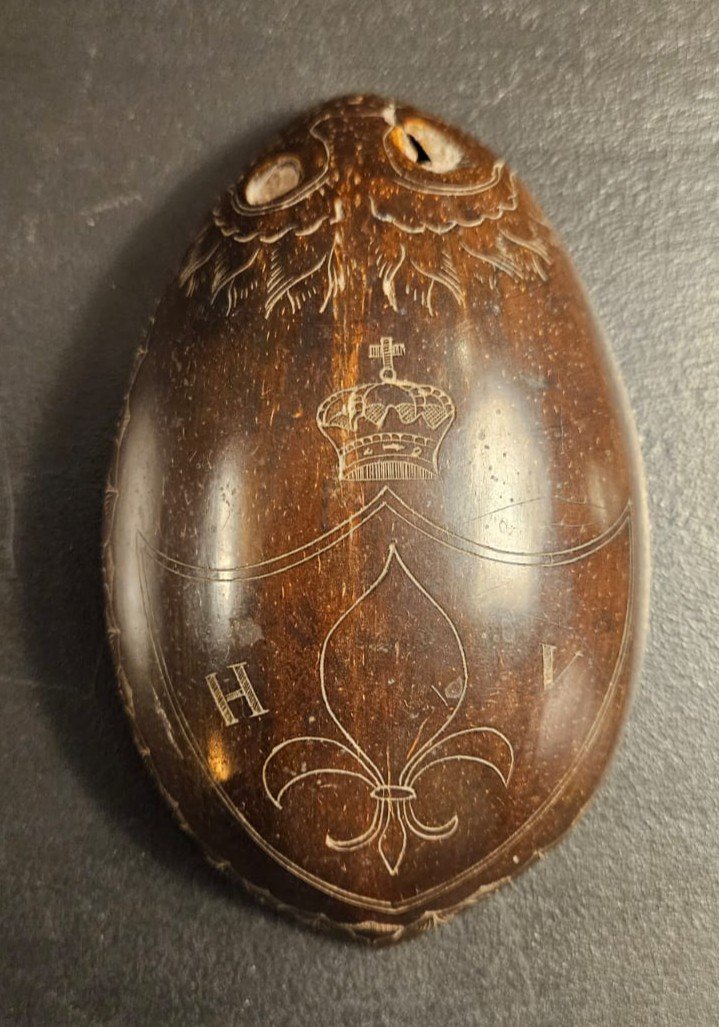 Engraved Corozo Nut - 19th Century