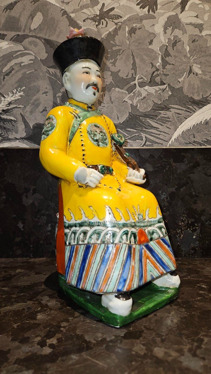 Chinese Dignitary – Polychrome Porcelain With Famille Verte Enamels – China, Late 19th Century-photo-2