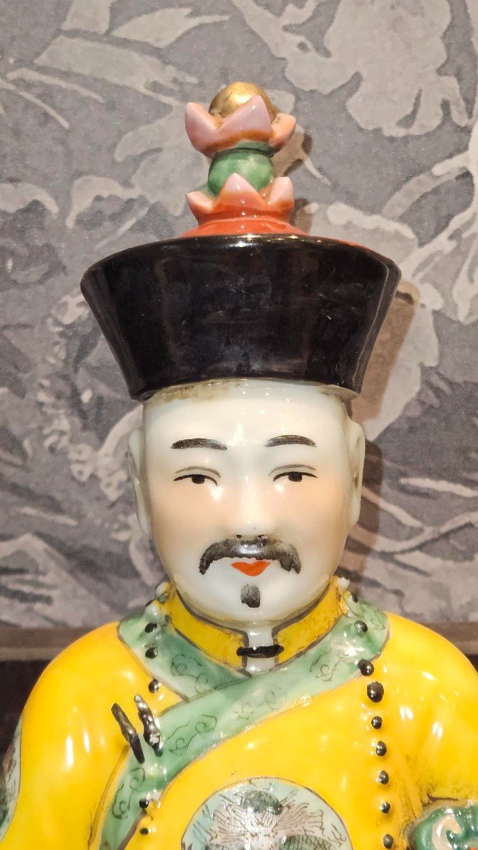 Chinese Dignitary – Polychrome Porcelain With Famille Verte Enamels – China, Late 19th Century-photo-4