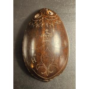 Engraved Corozo Nut - 19th Century