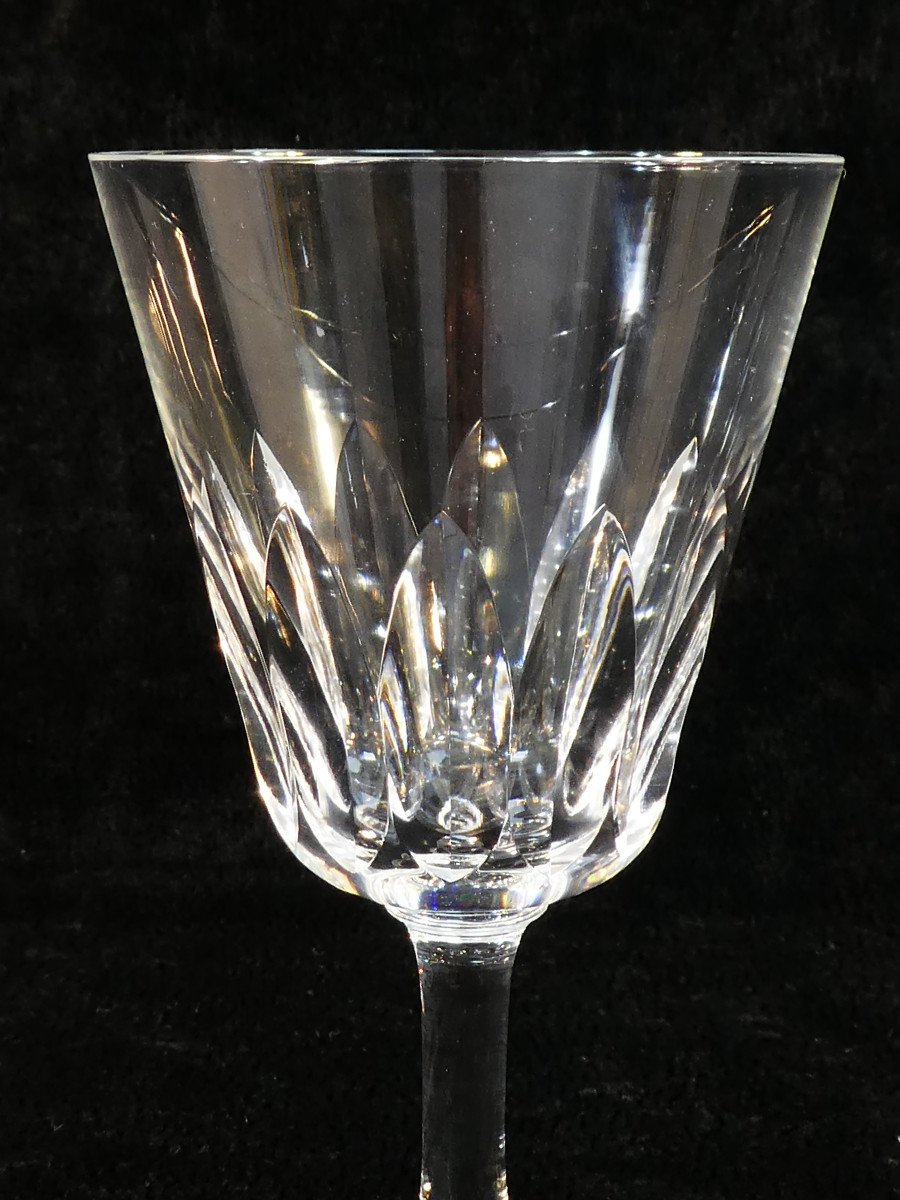 10 White Wine Glasses In Baccarat Crystal Cote d'Azur Model-photo-3