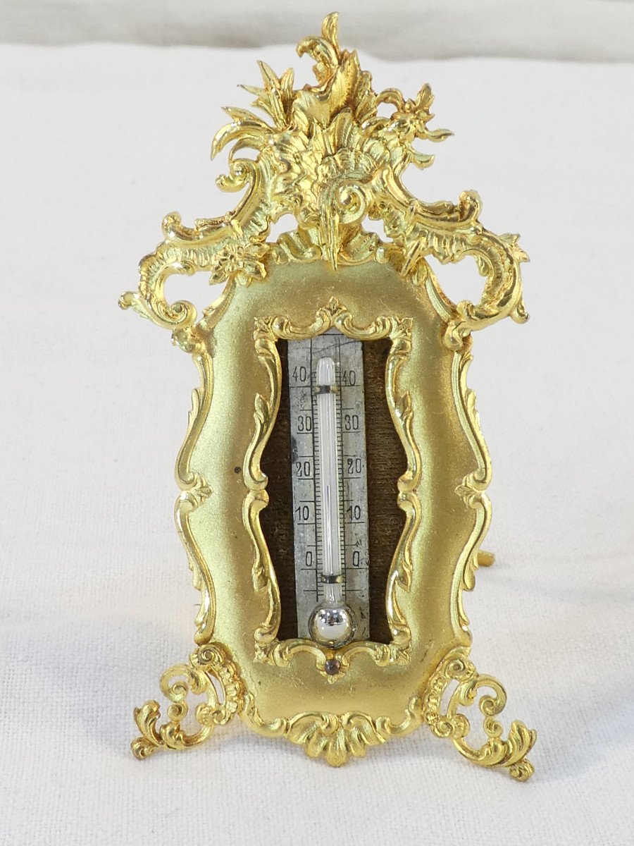 Cadre Thermometre En Bronze Doré De Style Louis XV-photo-2