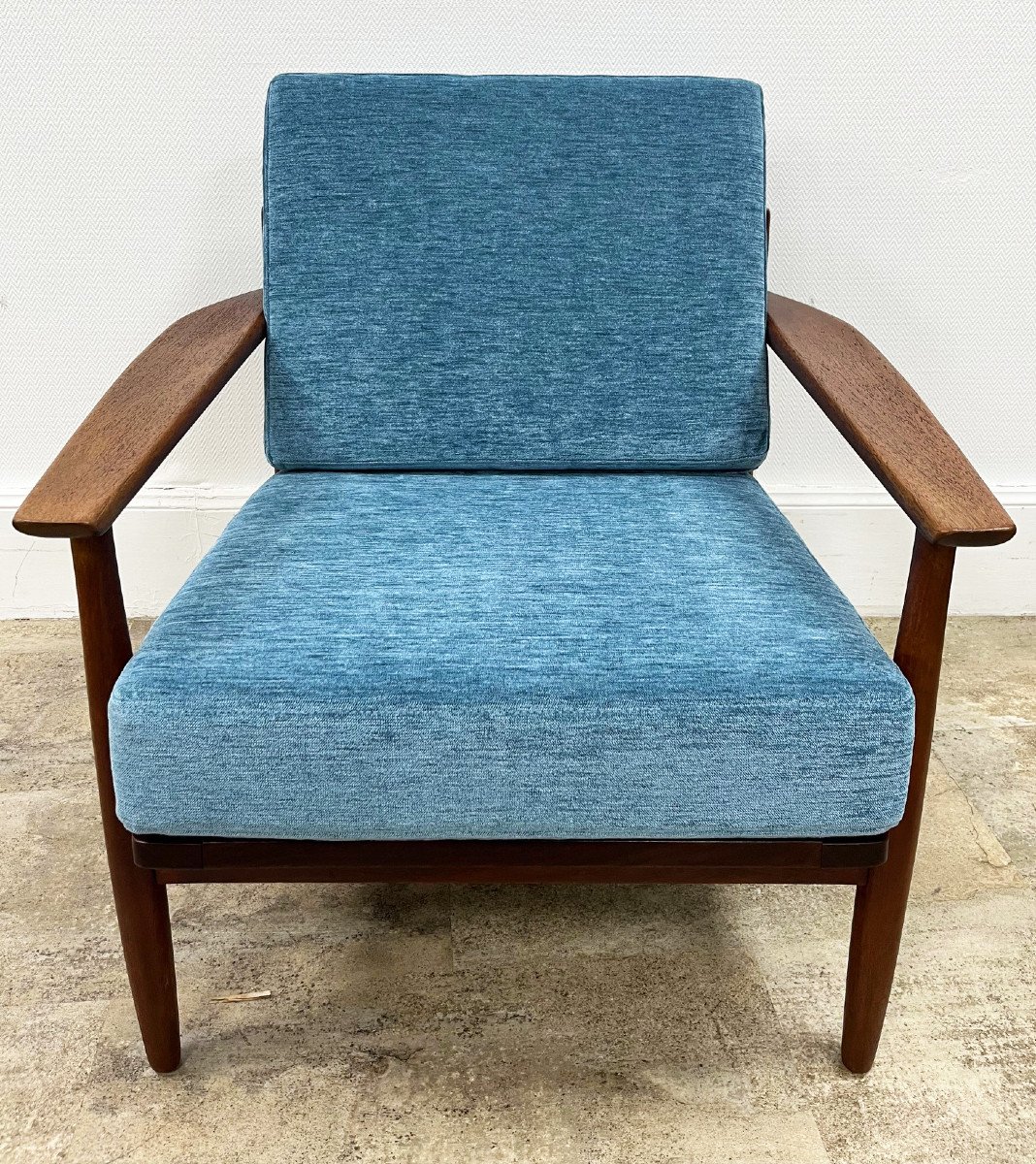 Scandinavian Teak Armchair From The 60s, Fully Restored-photo-2