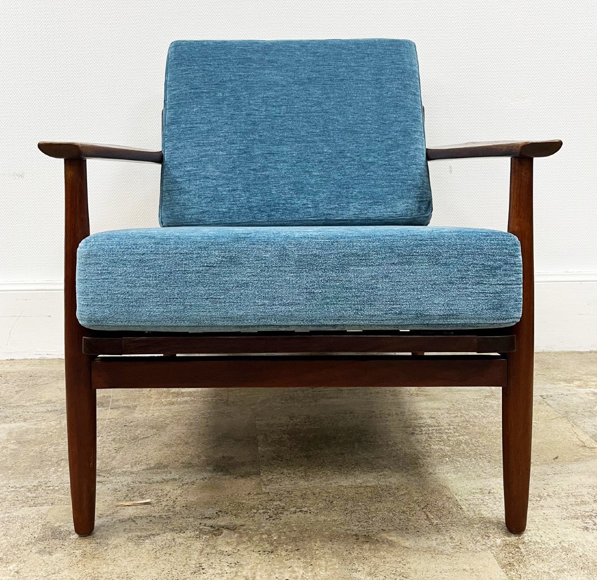 Scandinavian Teak Armchair From The 60s, Fully Restored-photo-3