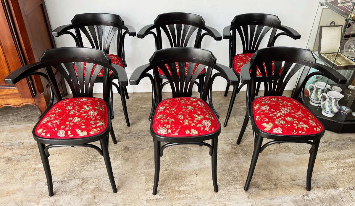 6 Fauteuils de bistrot vintage style THONET Entierement restauré