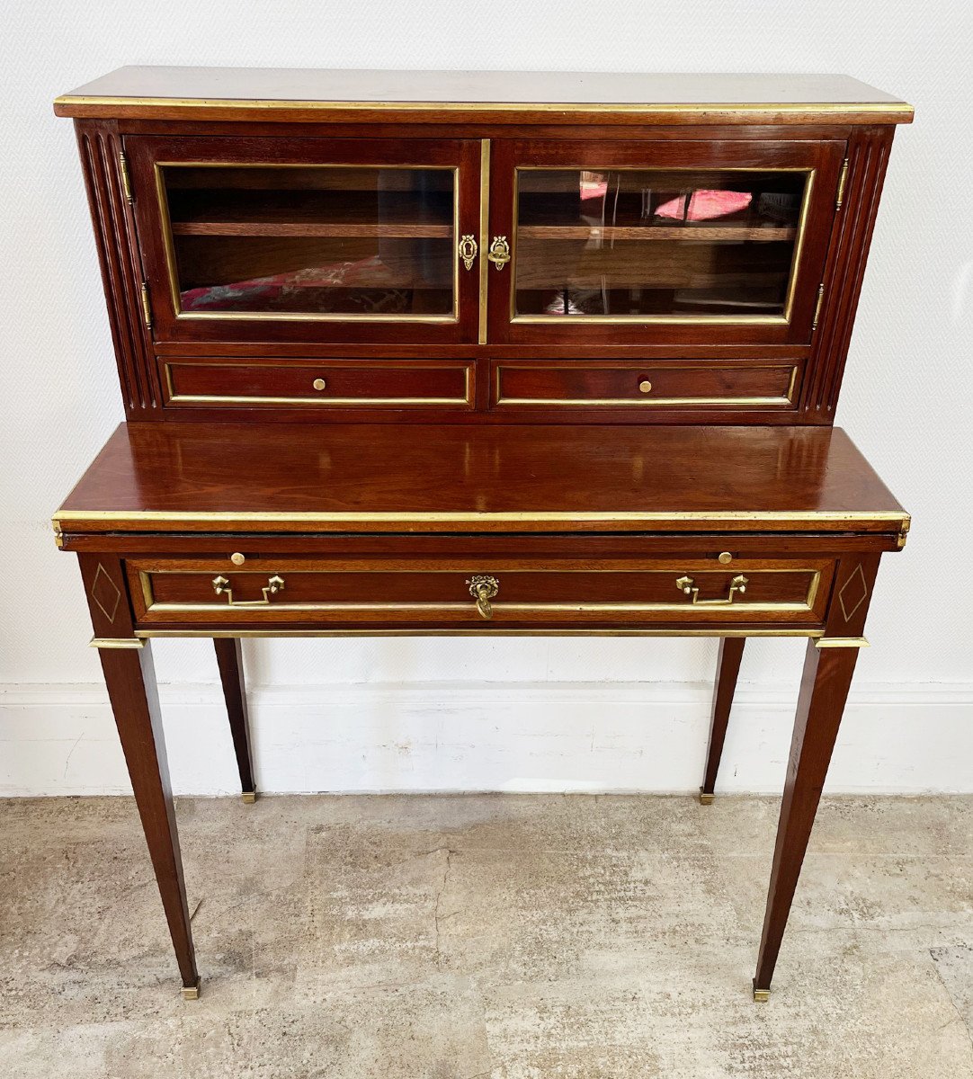 Bonheur Du Jour In Louis XVI Mahogany From The 19th Century-photo-3