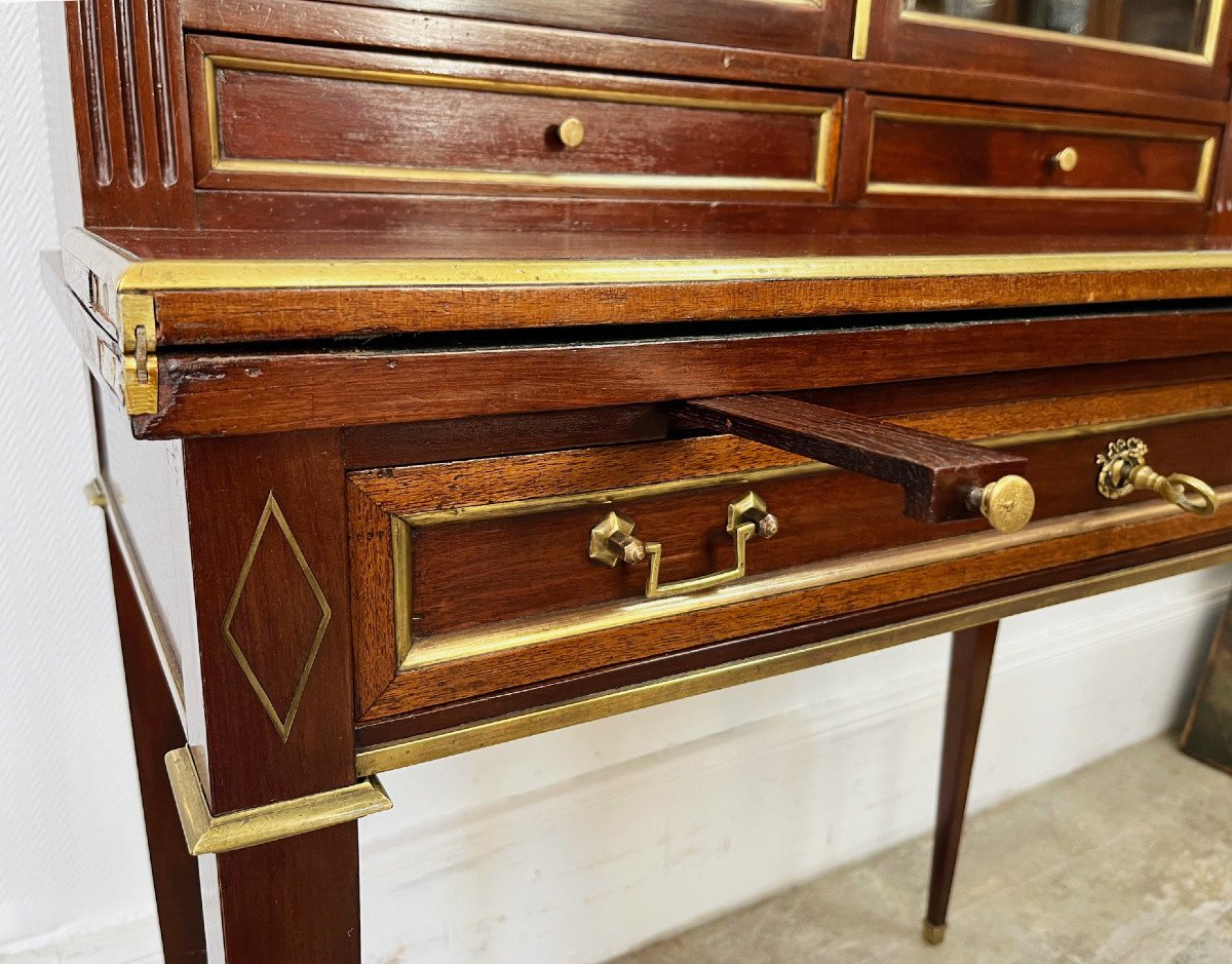 Bonheur Du Jour In Louis XVI Mahogany From The 19th Century-photo-8