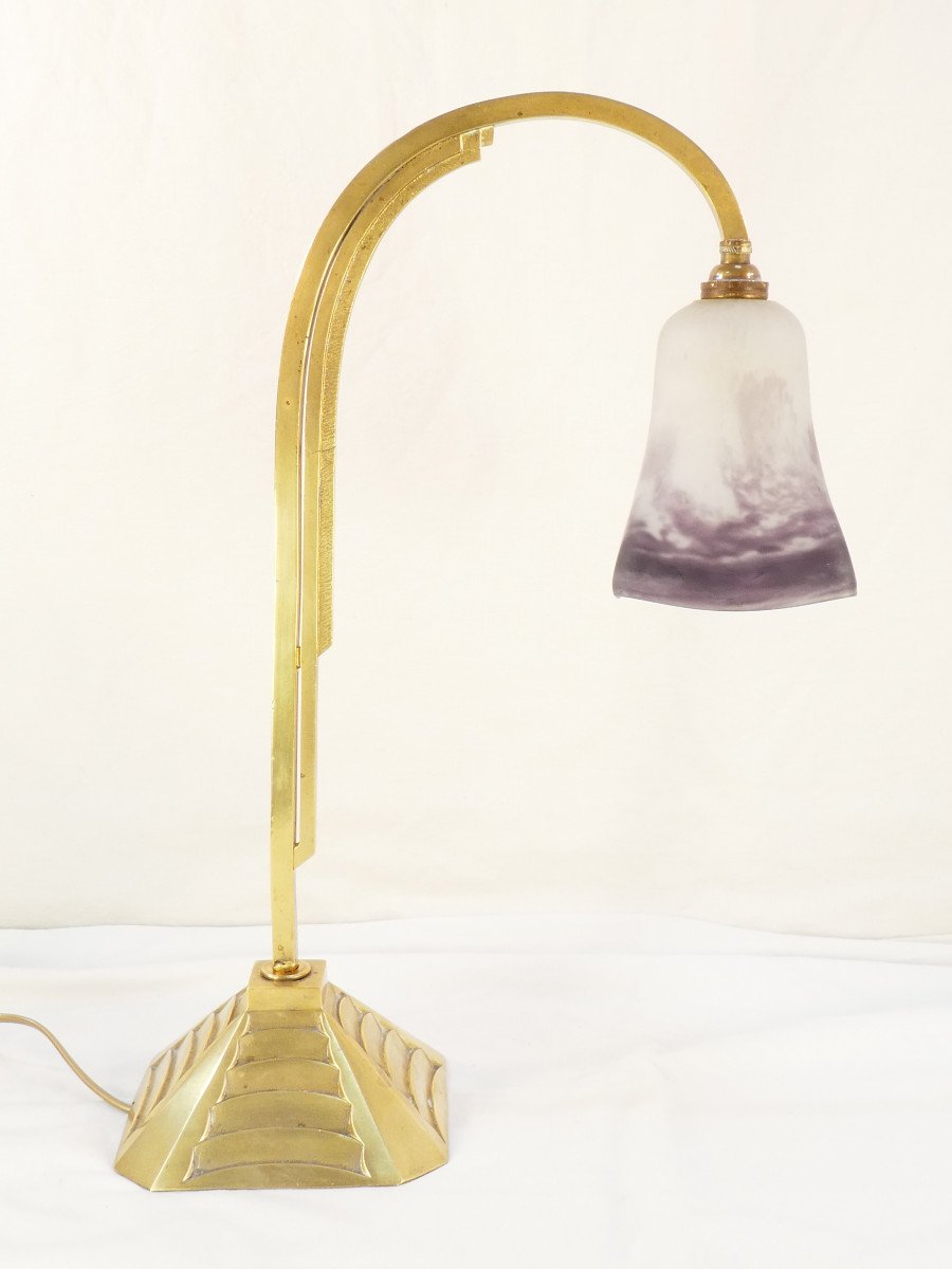 Lampe Art Deco En Bronze