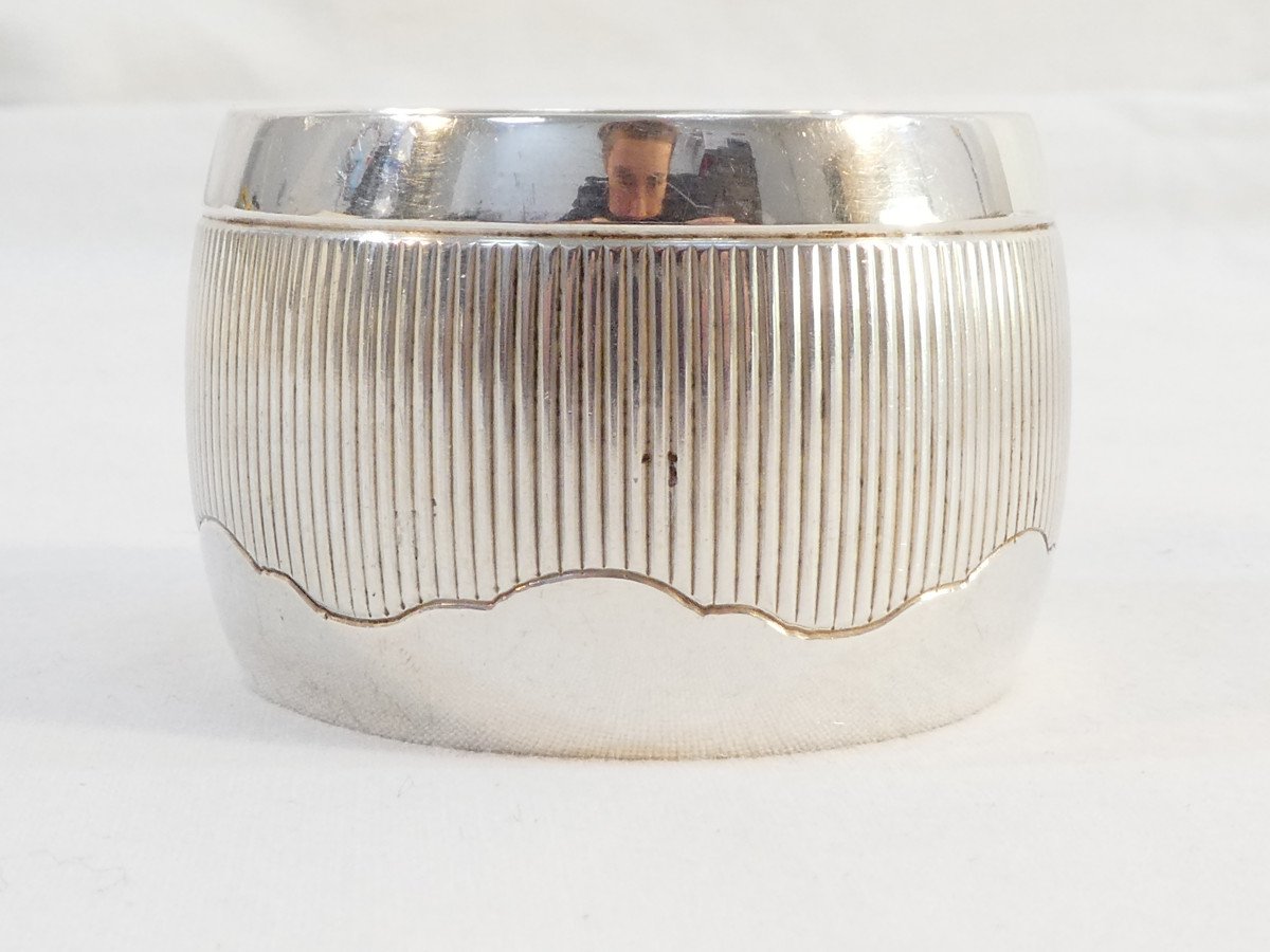 Art Deco Cup And Napkin Ring In Solid Silver-photo-6