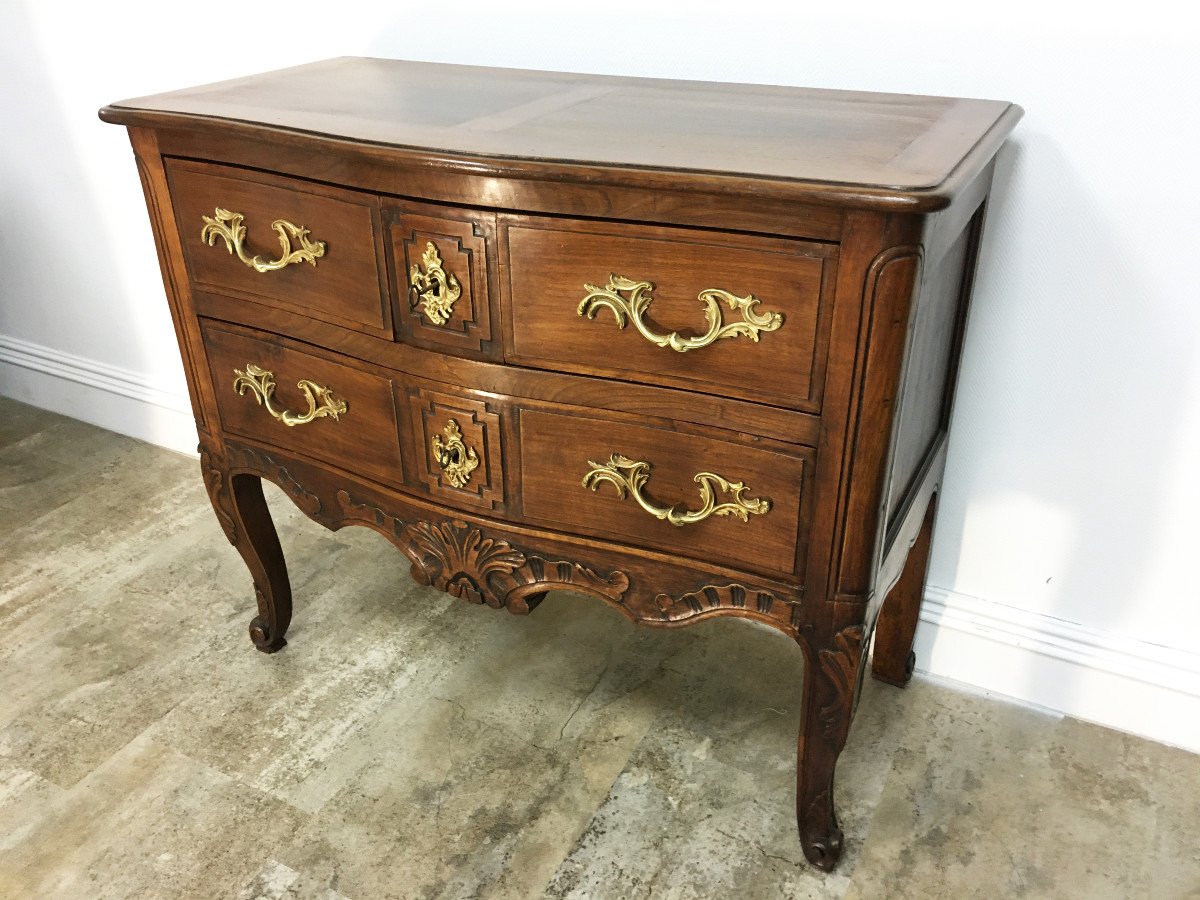 Petite commode sauteuse en noyer de style Louis XV debut 20eme-photo-2