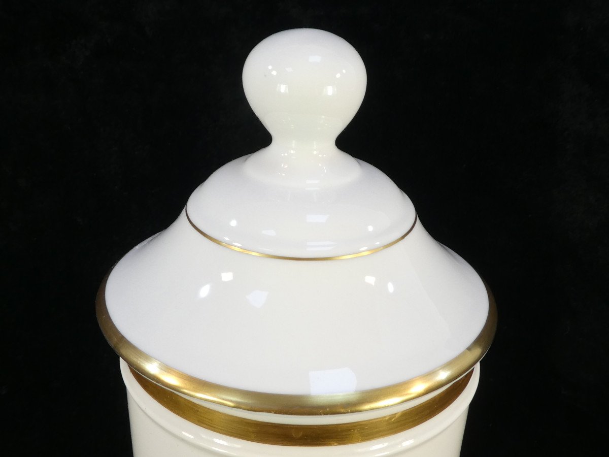 Paris Porcelain Pharmacy Jar "fontemoing & Peigney" Ung: Matris-photo-3