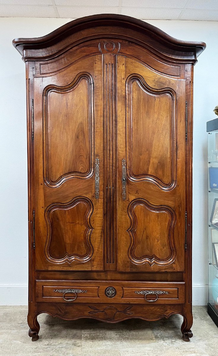 Large Louis XV Walnut Cabinet, 19th Century-photo-2