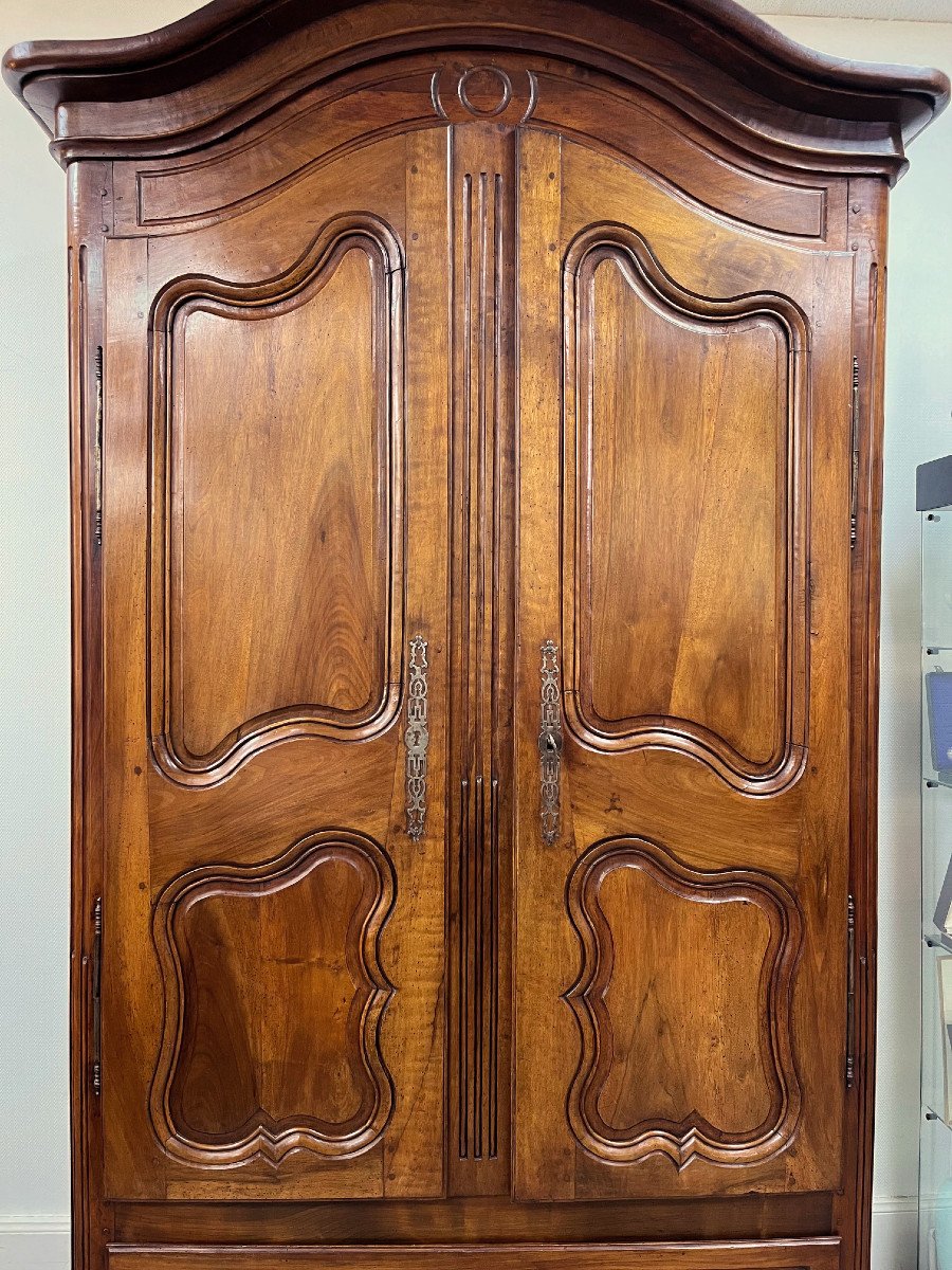 Large Louis XV Walnut Cabinet, 19th Century-photo-4