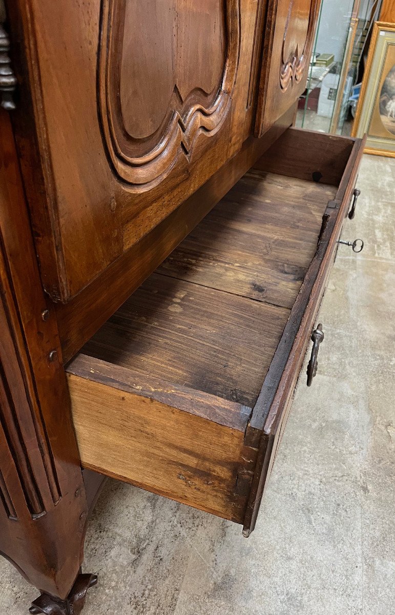 Large Louis XV Walnut Cabinet, 19th Century-photo-1