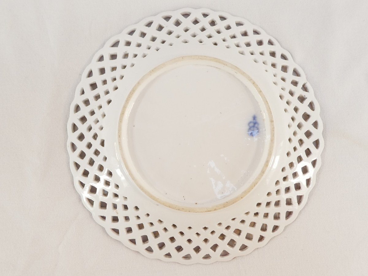 Hoechst Porcelain Rare Openwork Plate From The 18th Century (1765-1778)-photo-4