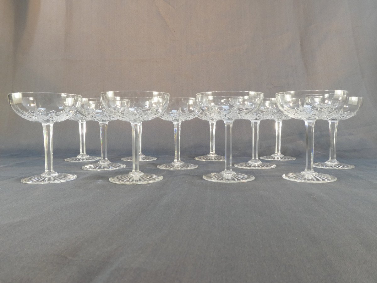 12 coupes a champagne En Cristal De Baccarat Modele EPRON-photo-2