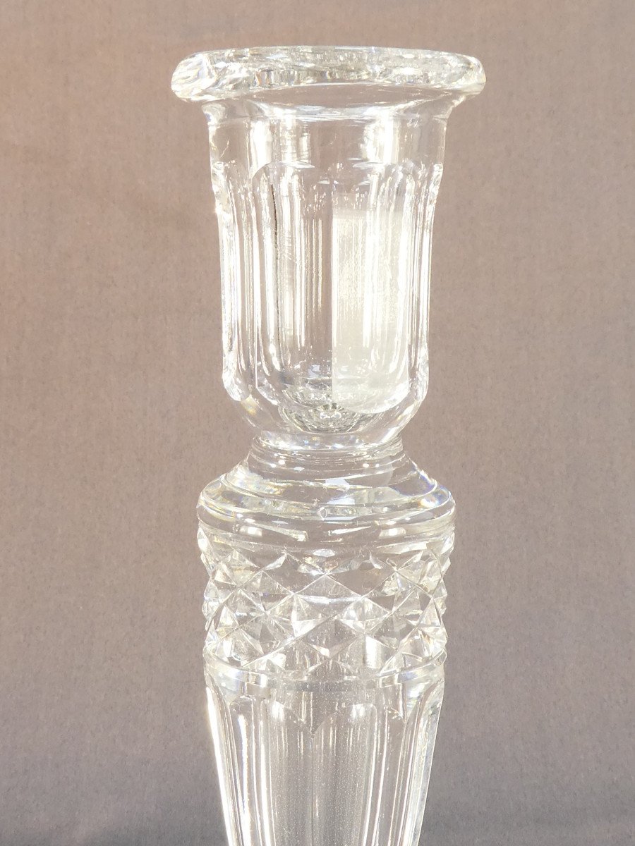 Pair Of Cut Crystal Candlesticks-photo-3