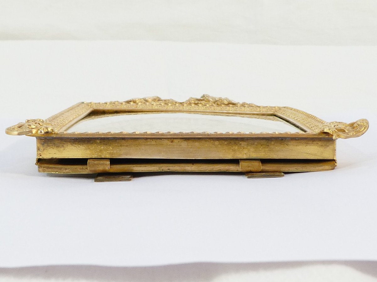 Lovely 19th Century Golden Photo Frame Decorated With Cherubs-photo-7