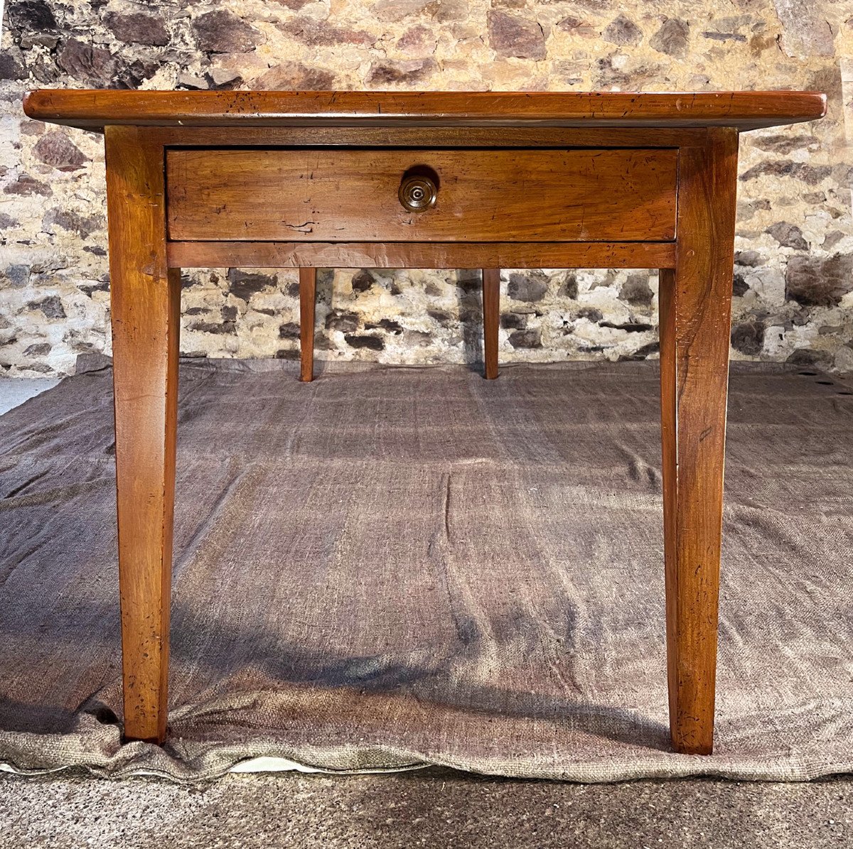 Grande Table De Campagne En Noyer 2m40 d'Epoque 19eme-photo-1