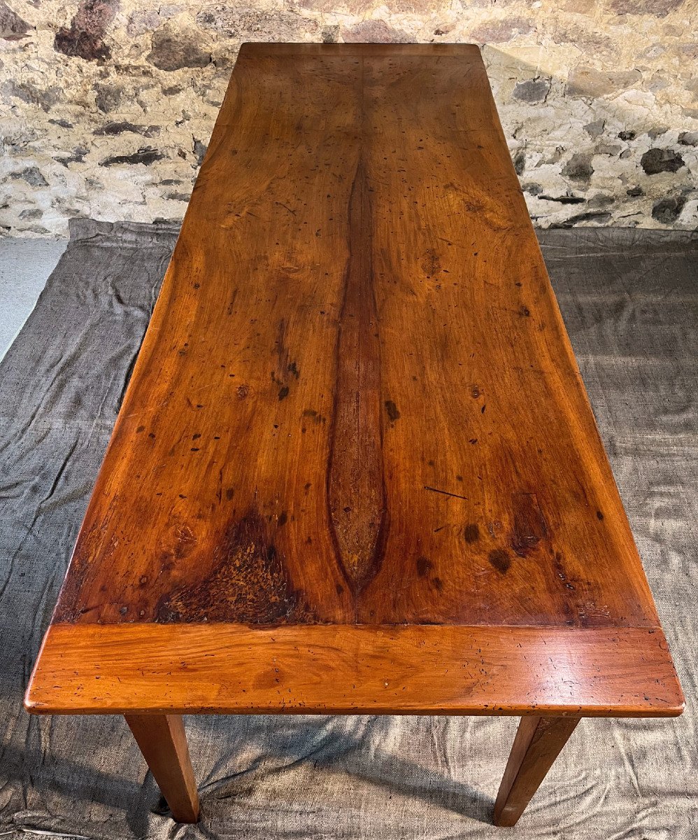 Large 2m40 Walnut Country Table From The 19th Century-photo-2