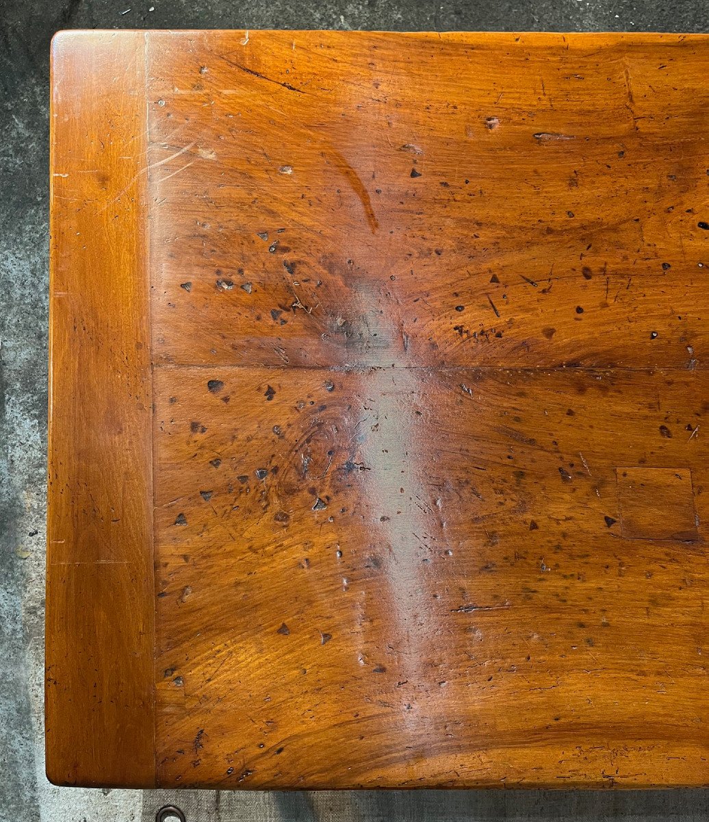 Large 2m40 Walnut Country Table From The 19th Century-photo-4