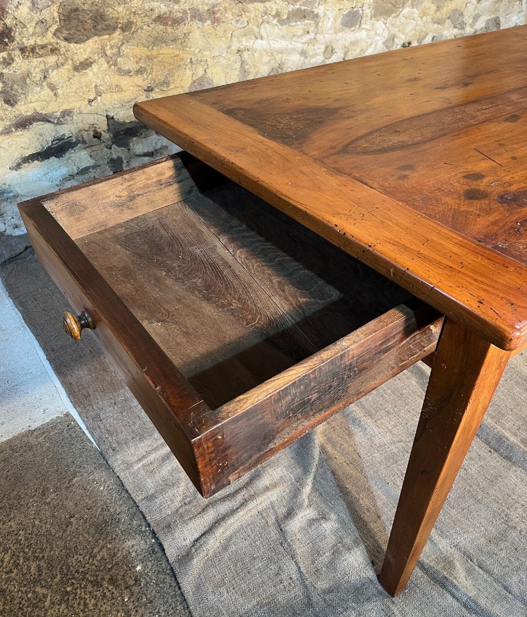 Large 2m40 Walnut Country Table From The 19th Century-photo-6