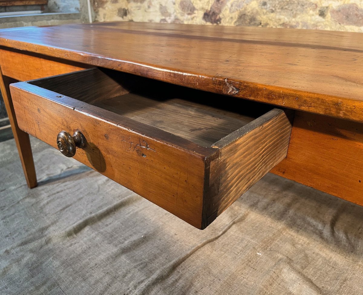 Large 2m40 Walnut Country Table From The 19th Century-photo-7