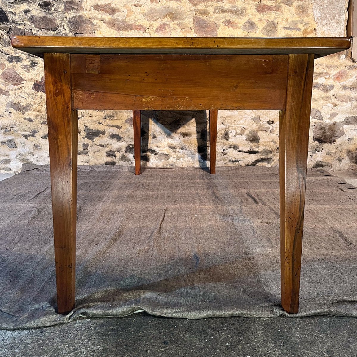 Grande Table De Campagne En Noyer 2m40 d'Epoque 19eme-photo-8