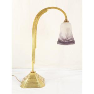 Lampe Art Deco En Bronze