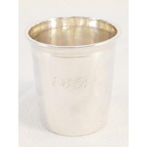 19th Century Solid Silver Cup With Hb Monogram