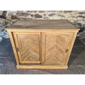 Old Oak Craft Cabinet With Sliding Door