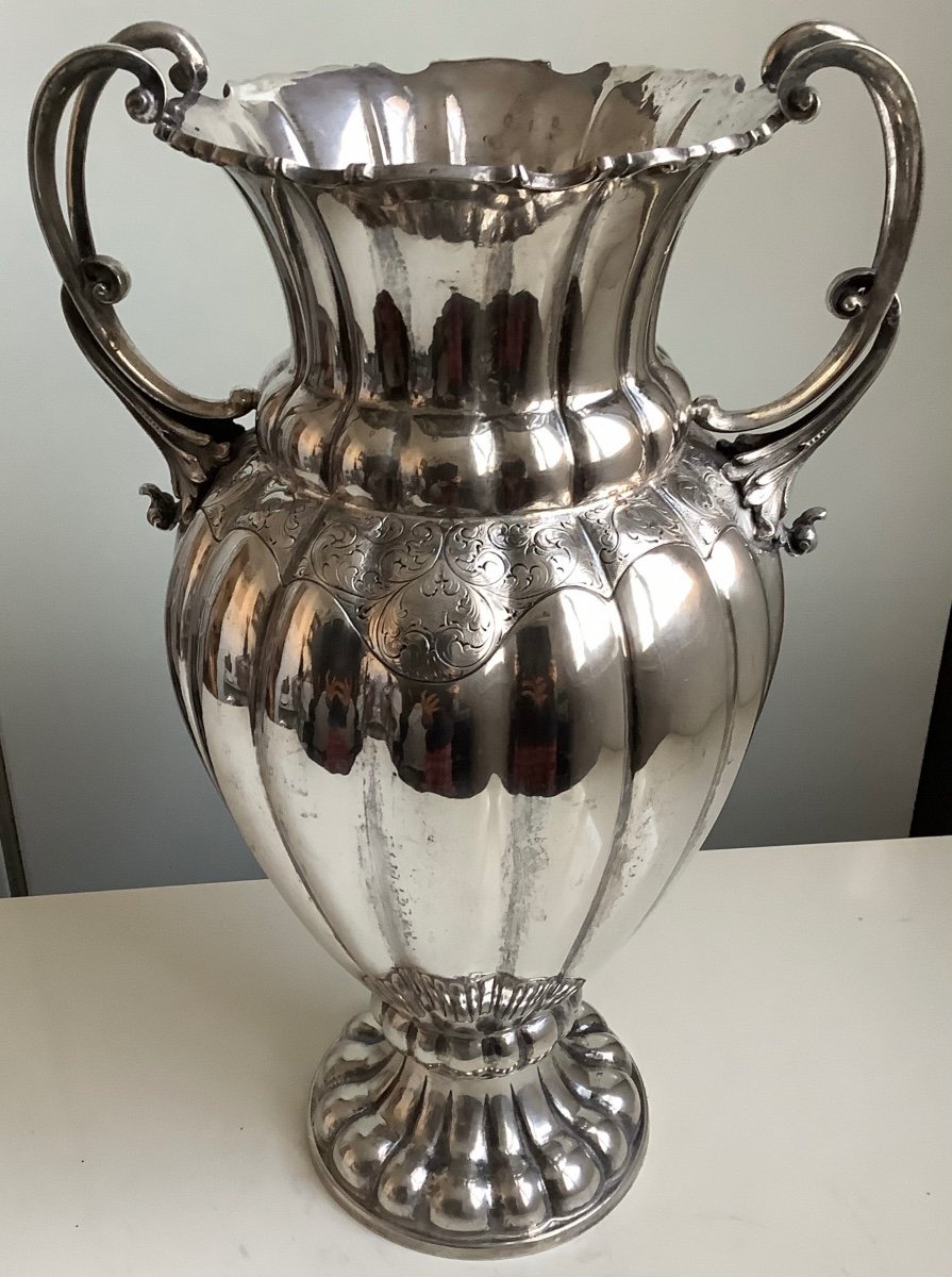 Grand Vase En Argent 1300g.  -photo-2