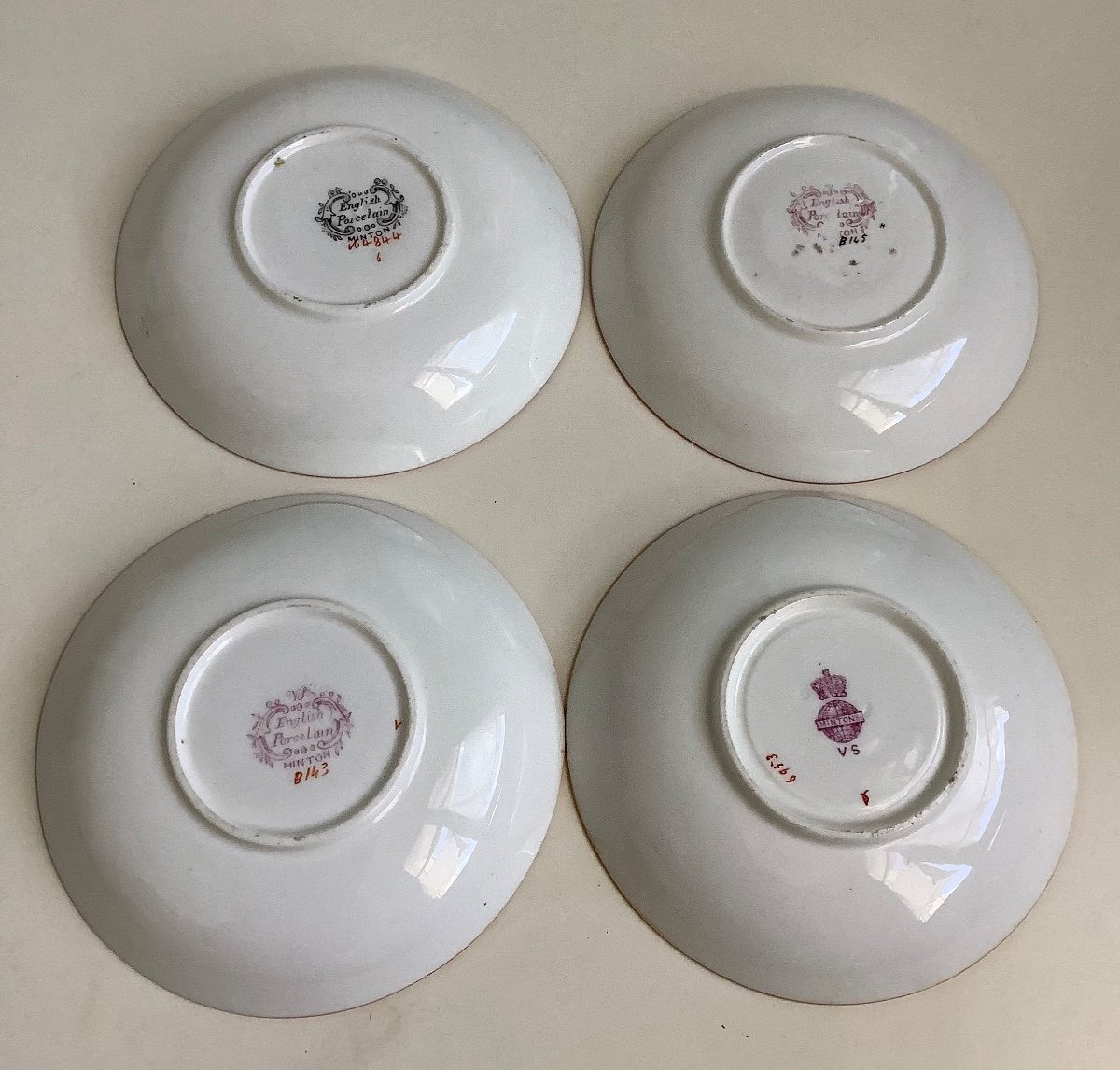 4 Tasses Et Soucoupes En Porcelaine  Minton-photo-4