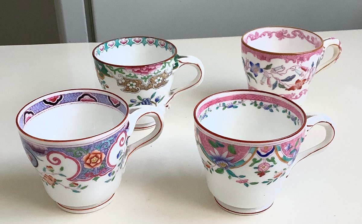 4 Tasses Et Soucoupes En Porcelaine  Minton-photo-1