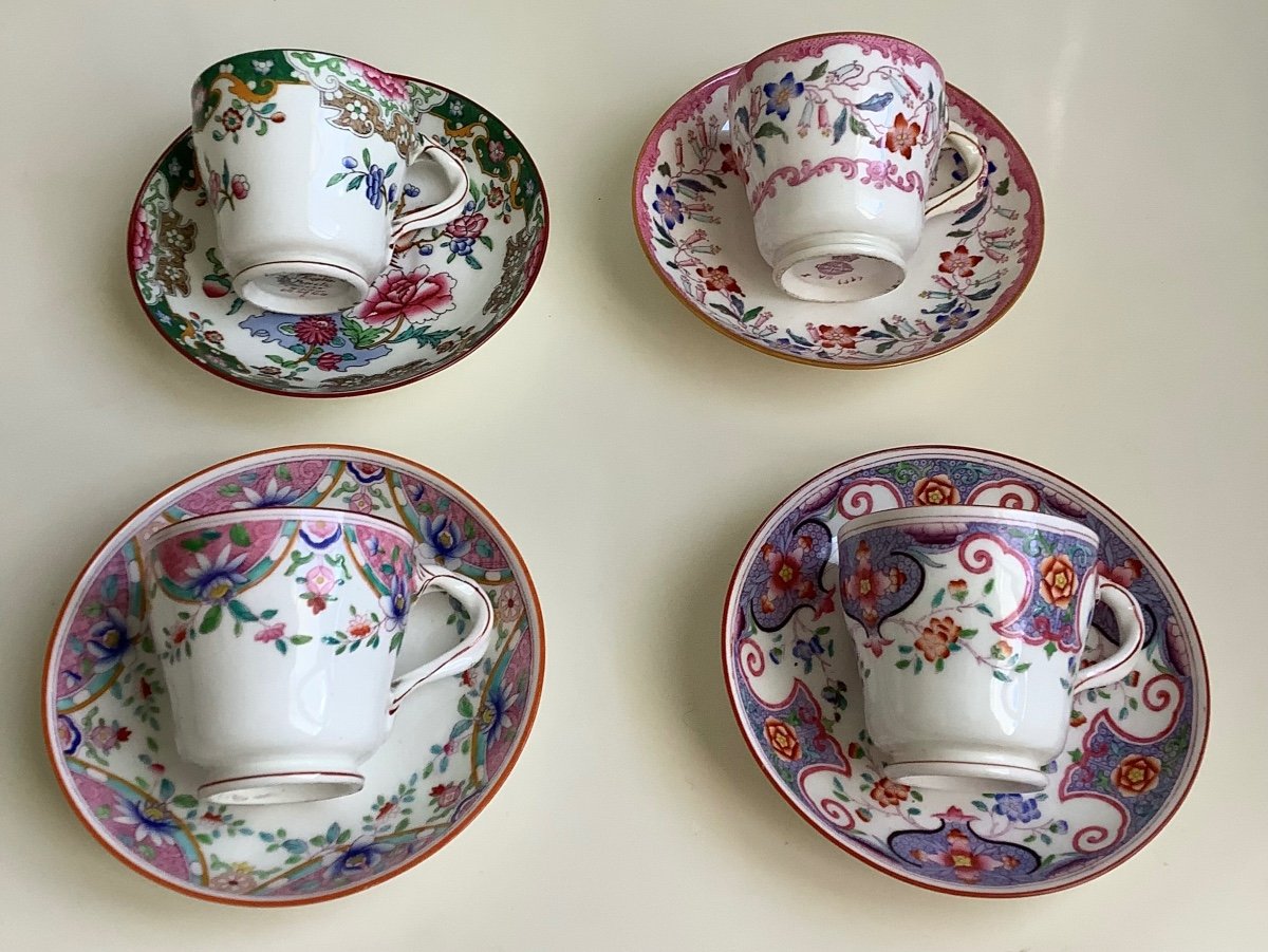 4 Tasses Et Soucoupes En Porcelaine  Minton