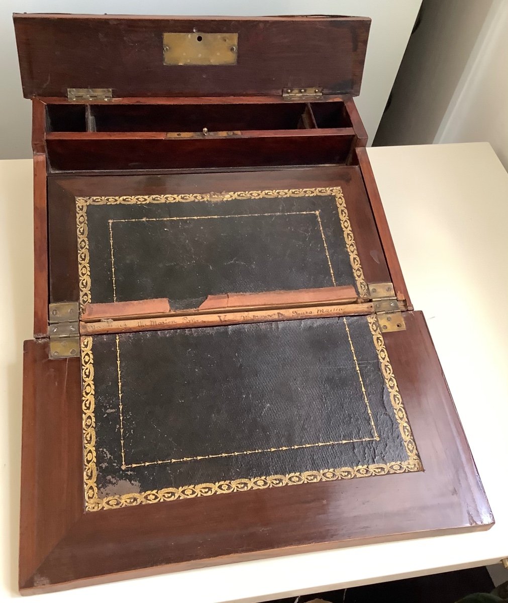 19th Century Marquetry Travel Writing Case-photo-2