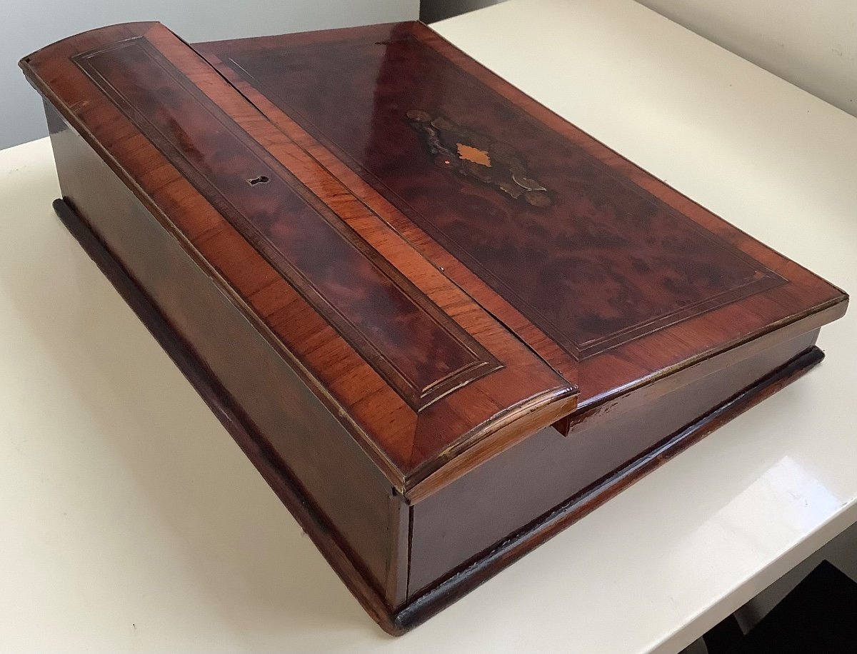 19th Century Marquetry Travel Writing Case-photo-4