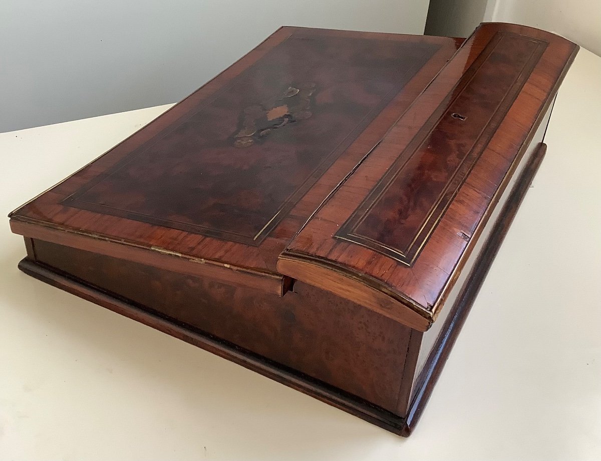 19th Century Marquetry Travel Writing Case-photo-1