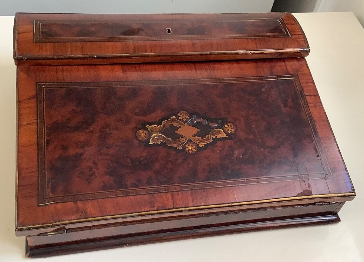 19th Century Marquetry Travel Writing Case