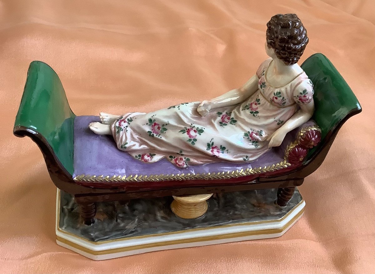 German Porcelain Statuette Decor Madame Récamier-photo-3