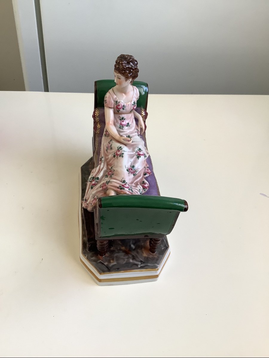 German Porcelain Statuette Decor Madame Récamier-photo-3