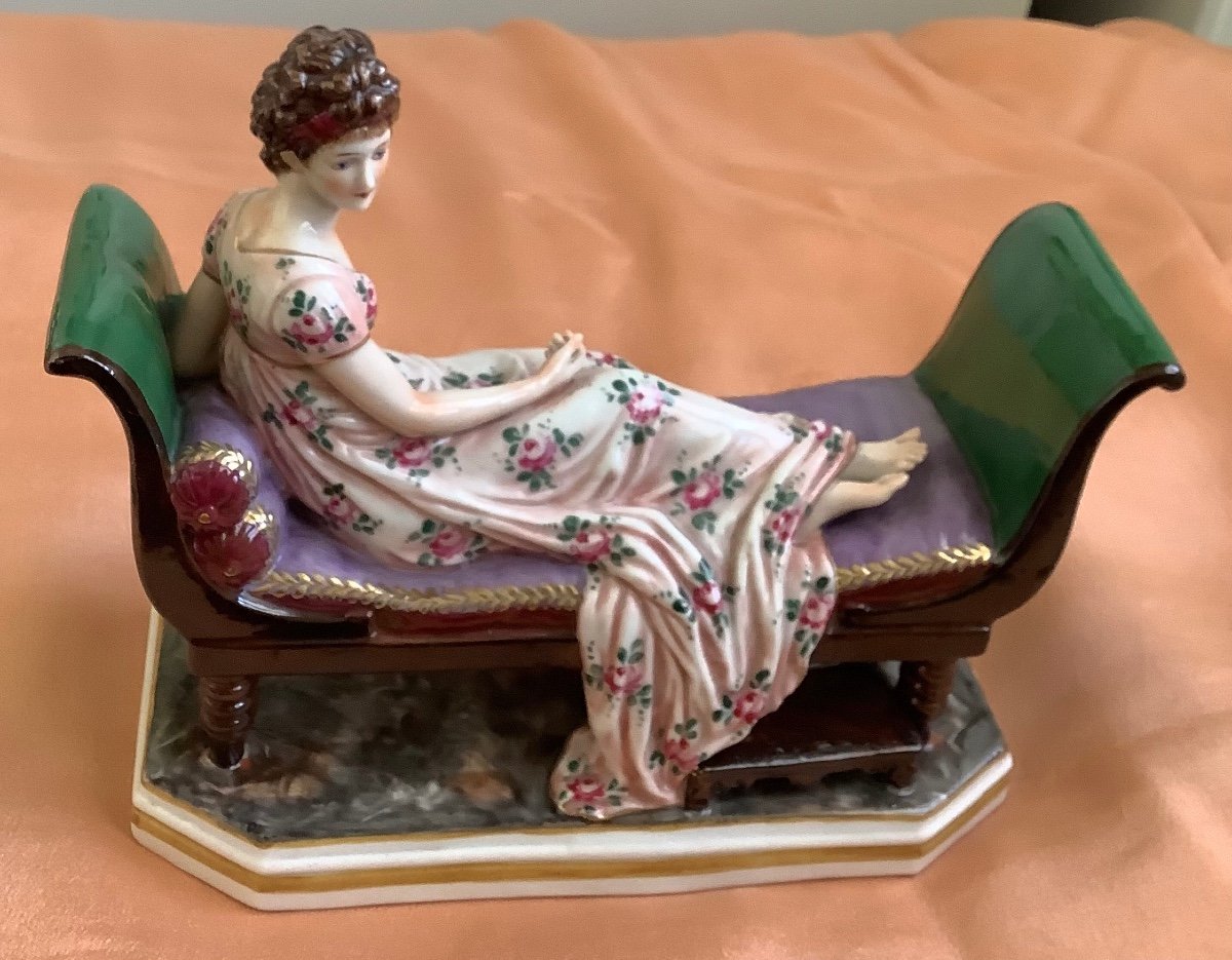 German Porcelain Statuette Decor Madame Récamier