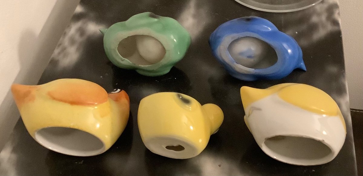 5 Porcelain Duck Shaped Egg Cups-photo-1