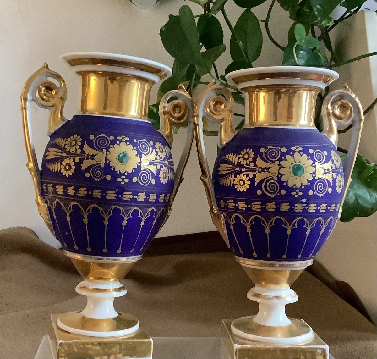 A Pair Of Charles XX Period Porcelain Vases