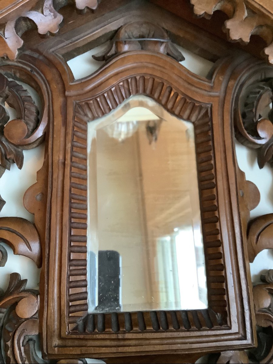 A Wooden Shelf With Beveled Glass-photo-1