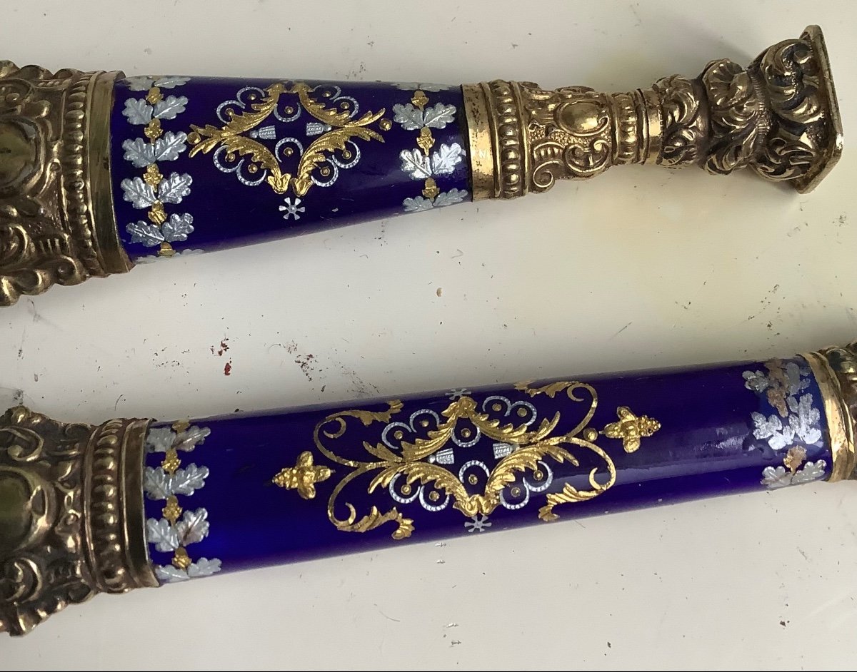 Silver-gilt And Enameled Letter Opener And Seal.-photo-3