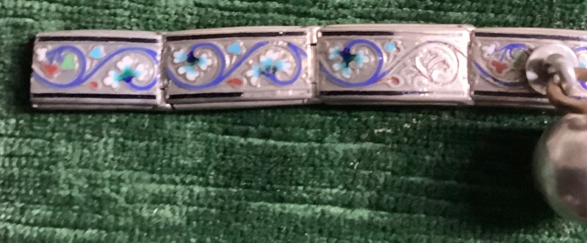 Silver Bracelet With Enamel. -photo-3