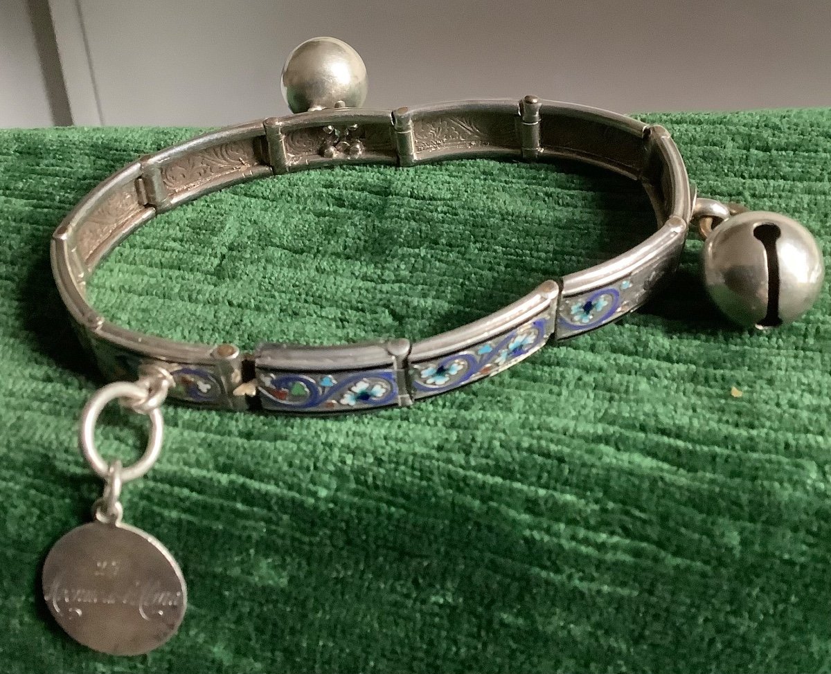 Silver Bracelet With Enamel. 